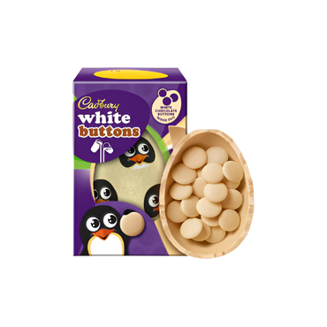 Cadbury Easter Egg White Chocolate and Buttons 98g – Creamy White Chocolate Treat
